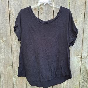 Lane Bryant size 18/20 black roll sleeve shirt